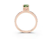Pear-Shaped Channel Set Engagement Ring Setting for a Fancy Green Lab-Grown Diamond | Rope Collar | Rose Gold