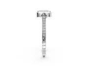 Princess Cut Vintage Cathedral Engagement Ring Setting | Carved Band | Platinum