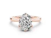 Oval Tapered Solitaire Engagement Ring Setting | Claw Prong Head | Rose Gold