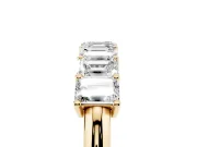Emerald Cut Diamond Half Eternity Band Set in Yellow gold with Prong Setting