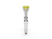 Cushion Cut Channel Engagement Ring Setting for a Fancy Yellow Lab-Grown Diamond | Sterling Silver