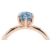 Fancy Blue Marquise Cut Diamond Solitaire Ring Set in Rose gold with Thin Band and Prong Setting
