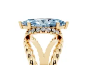 Marquise Rope Split Shank Engagement Ring Setting for a Fancy Blue Lab-Grown Diamond | Yellow Gold