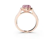 Heart-Shaped Petal Tip Halo Engagement Ring Setting for a Fancy Pink Lab-Grown Diamond | Pavé Band | Rose Gold