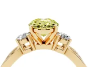 Oval Three-Stone Twist Engagement Ring Setting for a Fancy Yellow Lab-Grown Diamond | Yellow Gold