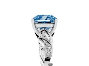 Cushion Cut Vine Engagement Ring Setting for a Fancy Blue Lab-Grown Diamond | Platinum