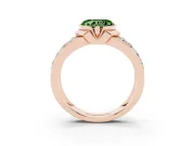 Heart-Shaped Half Bezel Engagement Ring Setting for a Fancy Green Lab-Grown Diamond | Channel Band | Rose Gold