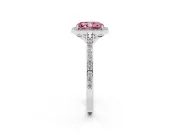 Radiant Cut Halo Engagement Ring Setting for a Fancy Pink Lab-Grown Diamond | Sterling Silver - Design NV-24729