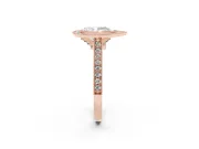 Pear-Shaped Vintage Milgrain Halo Engagement Ring Setting | Bezel Head | Rose Gold