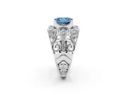 Radiant Cut Art Deco Graduated Engagement Ring Setting for a Fancy Blue Lab-Grown Diamond | Platinum