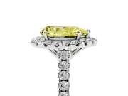 Pear-Shaped Raised Halo Engagement Ring Setting for a Fancy Yellow Lab-Grown Diamond | Platinum
