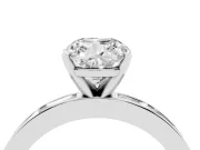 Cushion Cut Diamond Solitaire Ring Set in Platinum with Channel-Set Baguette Band and Prong Setting