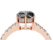 Cushion Cut Hidden Halo Engagement Ring Setting for a Black Center | Rose Gold