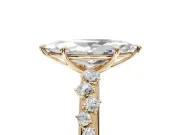 Marquise Solitaire Engagement Ring Setting | Graduated Scattered Accents | Yellow Gold