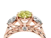 Marquise Three Stone Engagement Ring Setting for a Fancy Yellow Lab-Grown Diamond | Braided Band | Rose Gold