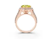 Princess Cut Large Accent Halo Engagement Ring Setting for a Fancy Yellow Lab-Grown Diamond | Graduated Pavé | Rose Gold