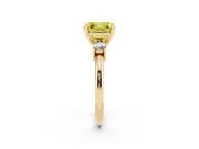 Asscher Cut Three Stone Engagement Ring Setting for a Fancy Yellow Lab-Grown Diamond | Round Side Stones | Yellow Gold