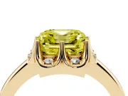 Asscher Cut Petal Halo Engagement Ring Setting for a Fancy Yellow Lab-Grown Diamond | Yellow Gold