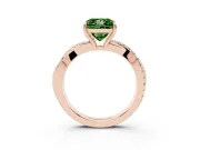 Princess Cut Crossover Engagement Ring Setting for a Fancy Green Lab-Grown Diamond | Rose Gold