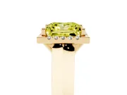 Princess Cut Halo Engagement Ring Setting for a Fancy Yellow Lab-Grown Diamond | Knife-Edge Band | Yellow Gold
