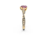 Heart-Shaped Twisted Engagement Ring Setting for a Fancy Pink Lab-Grown Diamond | Yellow Gold