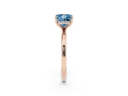 Princess Cut Hidden Halo Ring Setting for a Fancy Blue Lab-Grown Diamond | Rose Gold
