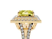 Princess Cut Halo Engagement Ring Setting for a Fancy Yellow Lab-Grown Diamond | Yellow Gold - Design NV-24799