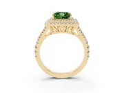 Princess Cut Halo Engagement Ring Setting for a Fancy Green Lab-Grown Diamond | Yellow Gold - Design NV-24799
