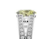 Oval Split Shank Pavé Engagement Ring Setting for a Fancy Yellow Lab-Grown Diamond | Platinum