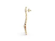 Marquise Lab-Grown Diamond Floral Cluster Drop Earrings | Flower Top and Spray | Yellow Gold