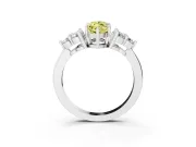 Marquise Cluster Side Stone Engagement Ring Setting for a Fancy Yellow Lab-Grown Diamond | Plain Band | Sterling Silver