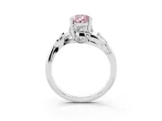 Pear-Shaped Twisted Bypass Engagement Ring Setting for a Fancy Pink Lab-Grown Diamond | Platinum