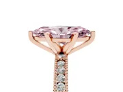 Marquise Vintage Pavé Engagement Ring Setting for a Fancy Pink Lab-Grown Diamond | Rose Gold