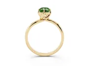 Emerald Cut Bypass Solitaire Engagement Ring Setting for a Fancy Green Lab-Grown Diamond | Plain Band | Yellow Gold