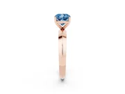 Cushion Cut Knife-Edge Engagement Ring Setting for a Fancy Blue Lab-Grown Diamond | Rose Gold