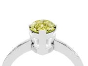 Fancy Yellow Marquise Cut Diamond Solitaire Ring Set in White gold with Prong Head and Smooth Polished Band