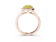 Heart-Shaped Halo Engagement Ring Setting for a Fancy Yellow Lab-Grown Diamond | Flat Tapered Band | Rose Gold
