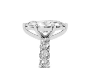 Marquise Shared Prong Engagement Ring Setting | Two-Row Band | White Gold