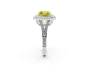 Asscher Cut Halo Engagement Ring Setting for a Fancy Yellow Lab-Grown Diamond | Platinum - Design NV-24799