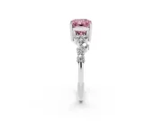Radiant Cut Accented Engagement Ring Setting for a Fancy Pink Lab-Grown Diamond | Sterling Silver