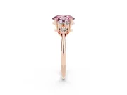 Oval Cluster Accent Engagement Ring Setting for a Fancy Pink Lab-Grown Diamond | Rose Gold