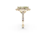 Canary Yellow Marquise Lab-Grown Diamond Double Halo Statement Ring Set in Yellow Gold with Pavé Band