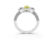 Pear-Shaped Engagement Ring Setting for a Fancy Yellow Lab-Grown Diamond | Sterling Silver - Design NV-24907