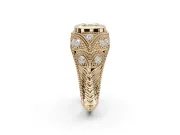 Asscher Cut Vintage Bezel Engagement Ring Setting for a Fancy Yellow Lab-Grown Diamond | Yellow Gold