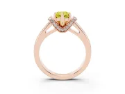Radiant Cut Pavé Collar Engagement Ring Setting for a Fancy Yellow Lab-Grown Diamond | Rose Gold