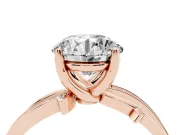 Round Twisted Pavé Engagement Ring Setting | Pavé and Plain Strands | Rose Gold