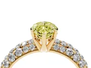 Marquise Multi Row Pave Engagement Ring Setting for a Fancy Yellow Lab-Grown Diamond | Yellow Gold