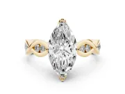 Marquise Twisted Infinity Engagement Ring Setting | Accented Strands | Yellow Gold