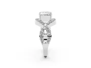 Princess Cut Infinity Twist Pavé Engagement Ring Setting | Crossover Ribbons | White Gold