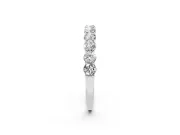 Round Lab-Grown Diamond Prong Set Half Eternity Wedding Band | Raised Row | Platinum